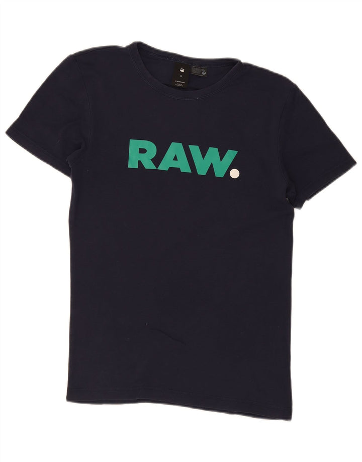 G-Star Herren-T-Shirt mit Grafik, Größe S, Marineblau, Baumwolle