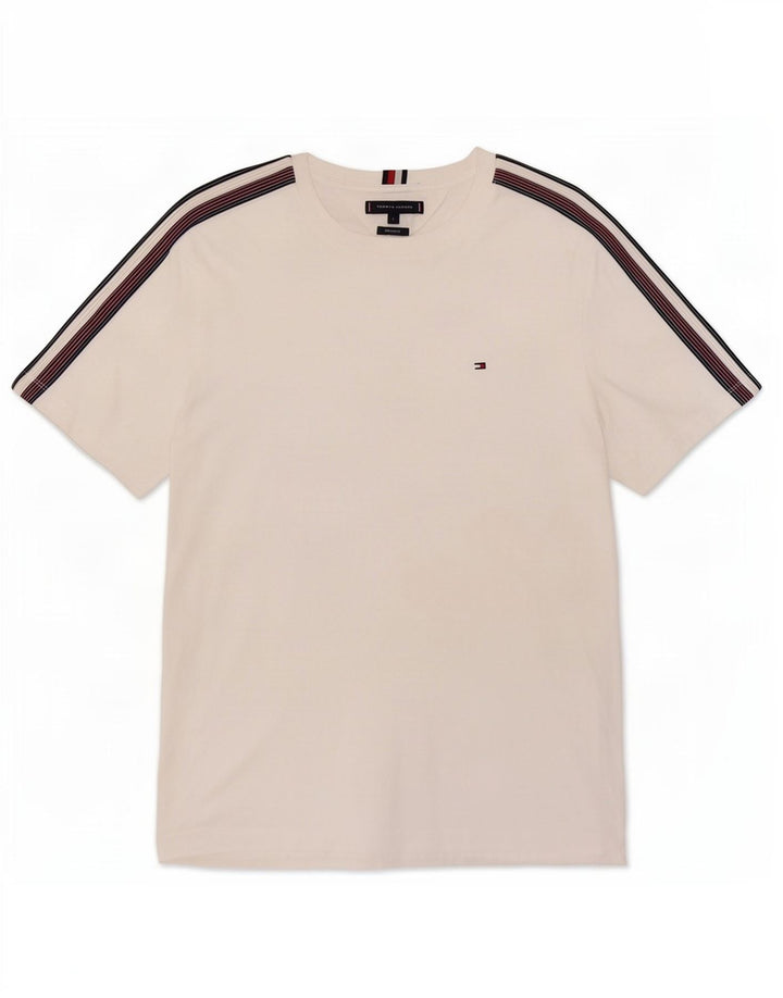 Tommy Hilfiger Herren-T-Shirt mit normaler Passform, groß, aus weißer Baumwolle
