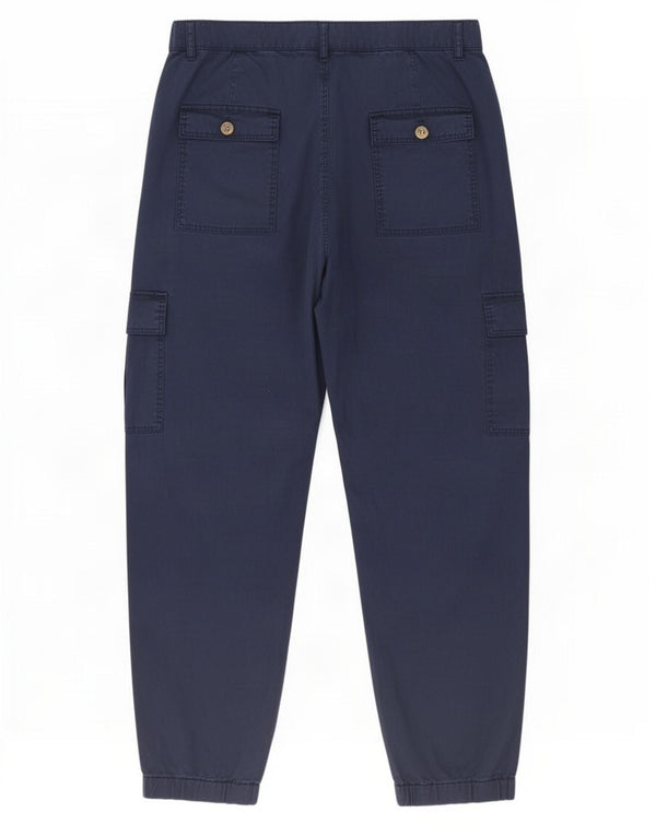 Marks & Spencer Damen-Cargohose mit hoher Taille, UK 16, Größe L W36 L28, Marineblau B
