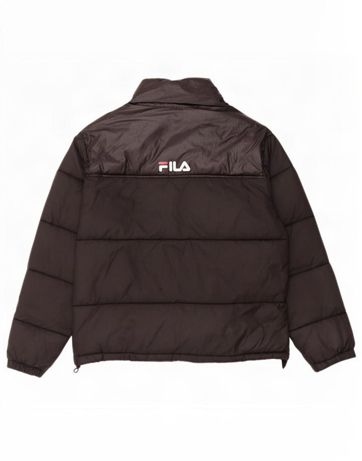 Fila Herren Wattierte Jacke UK 38 Mittelschwarzes Nylon