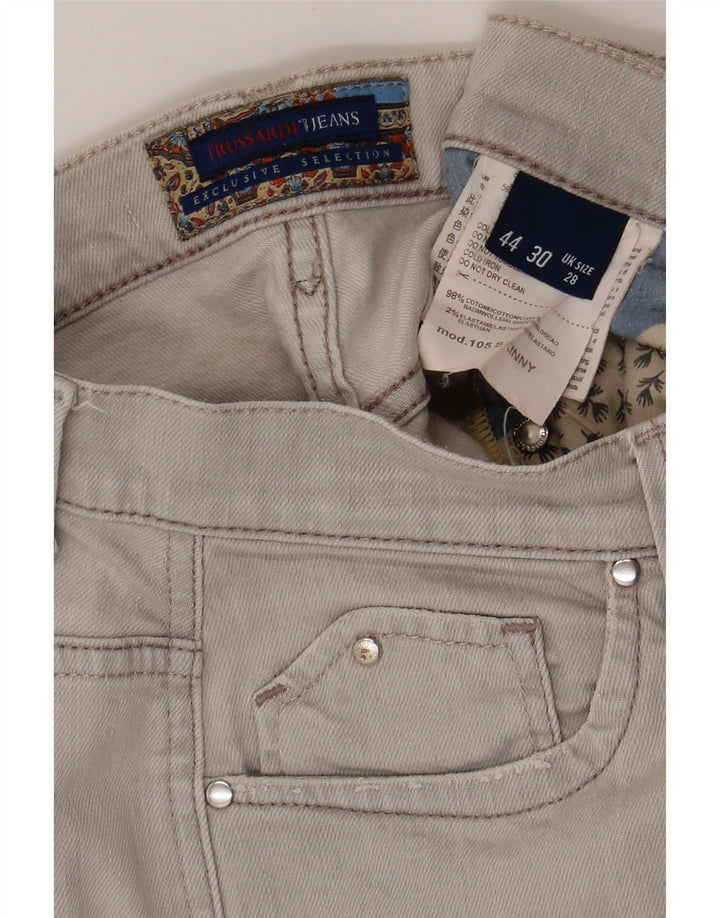 TRUSSARDI Womens Slim Jeans W28 L30 Grey Cotton Vintage Trussardi and Second-Hand Trussardi from Messina Hembry 