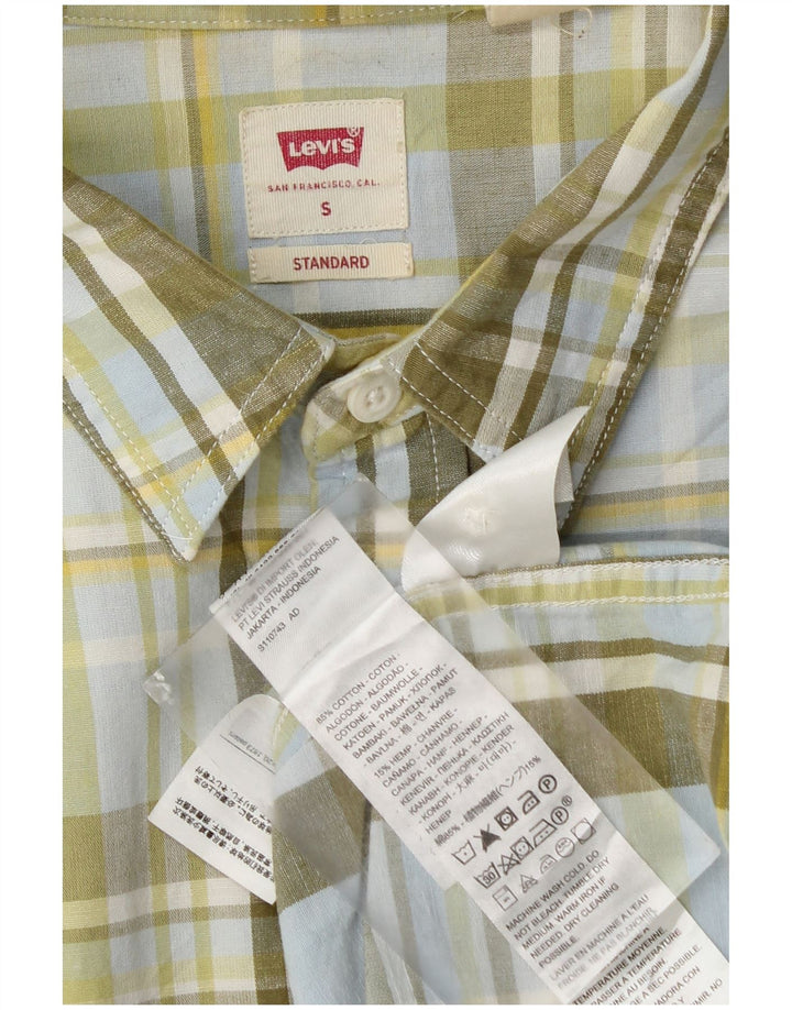 Levi's Herren-Standardhemd, klein, grün kariert, Baumwolle