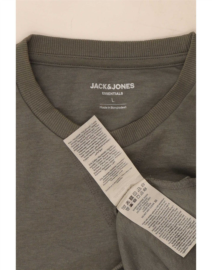 Jack & Jones Herren-Sweatshirt-Pullover, große graue Baumwolle