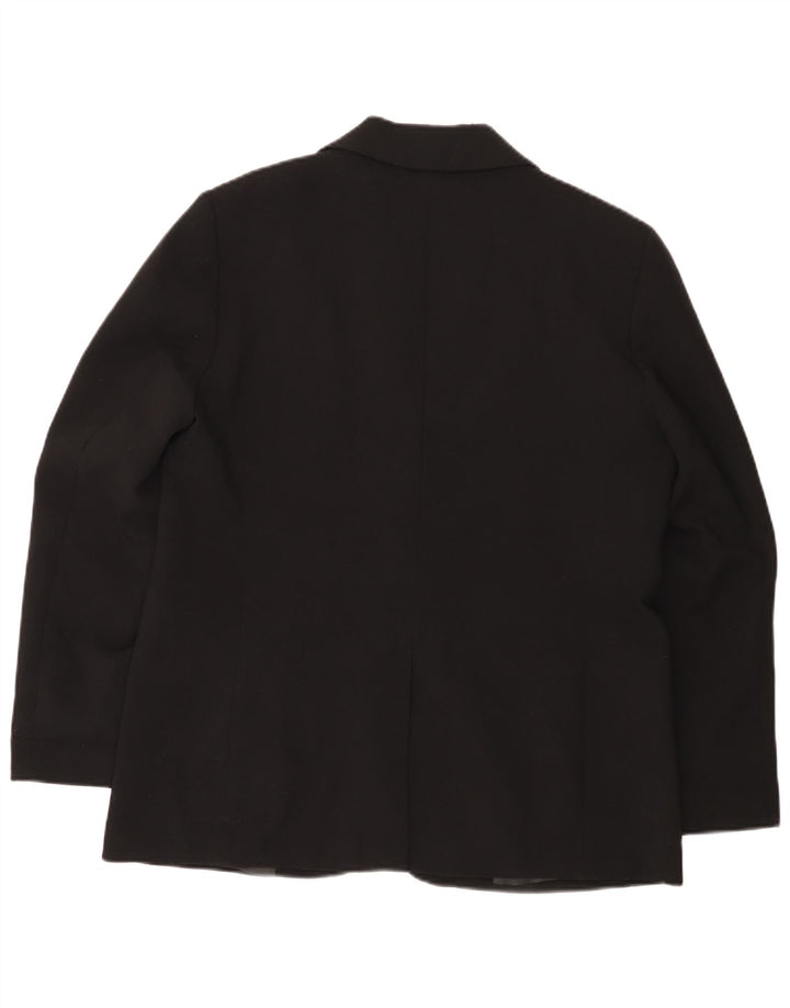 Zara Damen 1-Knopf-Blazerjacke UK 16 Large Schwarz Polyester