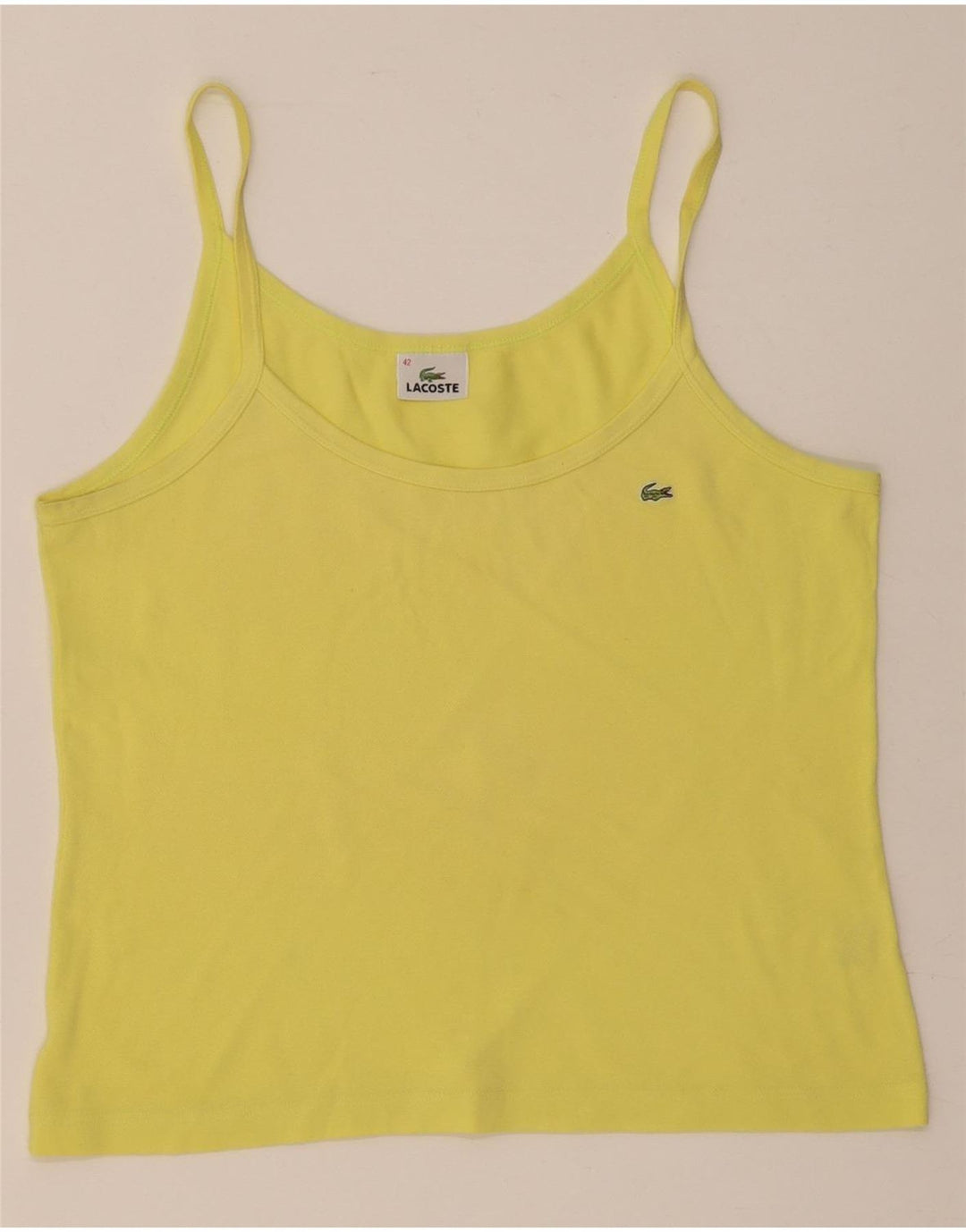 Lacoste Damen Cami Top Größe 42 Große gelbe Baumwolle