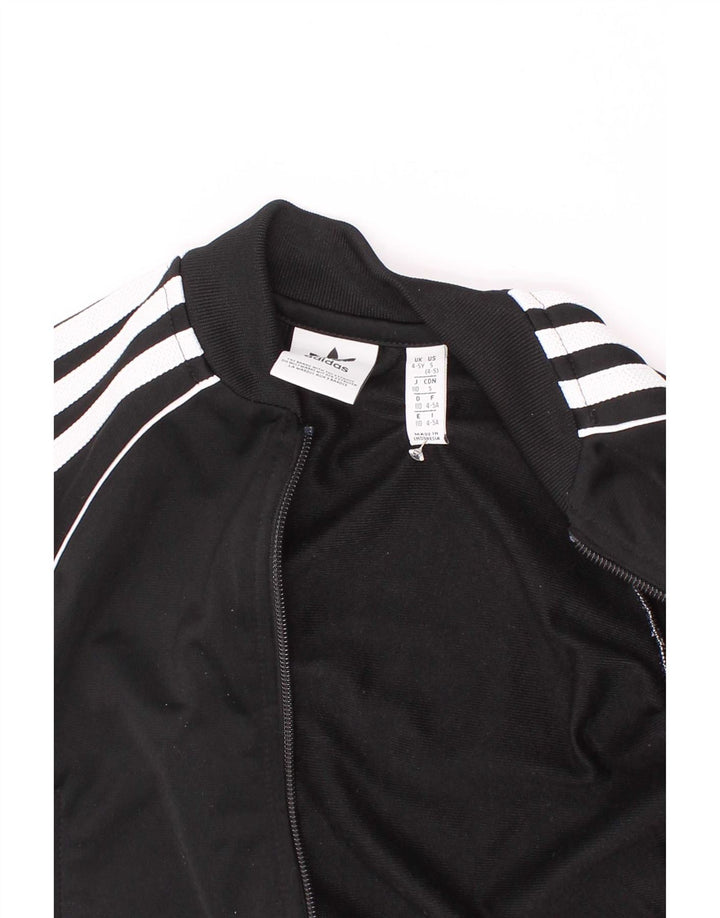 Adidas Jungen-Trainingsanzug-Top-Jacke, 4–5 Jahre, schwarzes Polyester