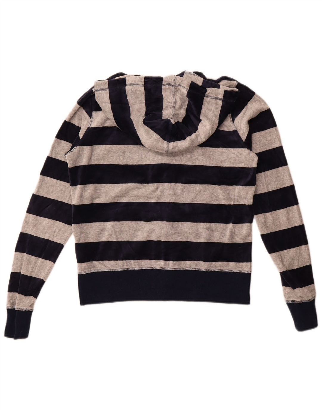 Calvin Klein Damen-Kapuzenpullover mit Reißverschluss, UK 10, Größe S, Marineblau gestreift