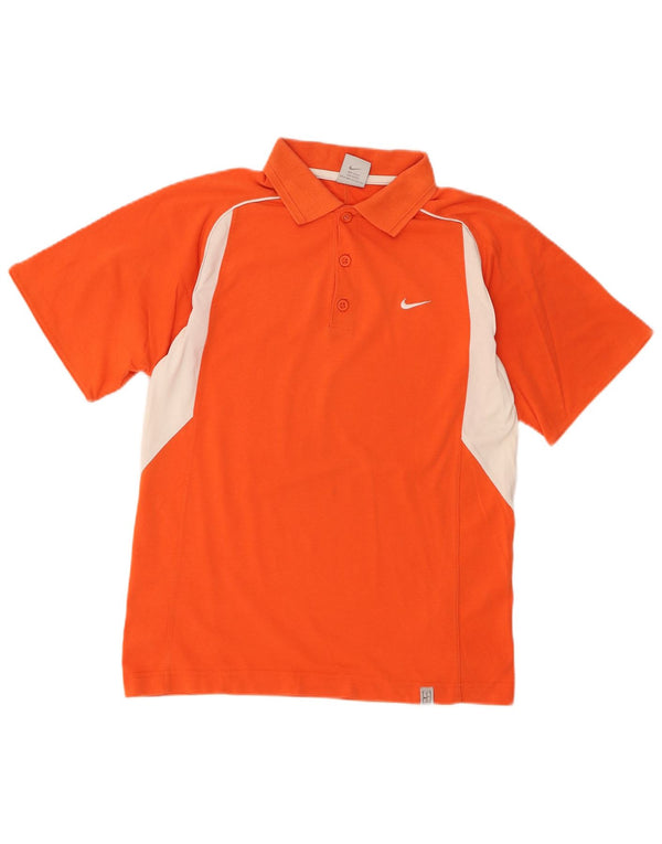 Nike Dri-Fit-Poloshirt für Jungen, 12–13 Jahre, groß, orangefarbene Blockfarben-Baumwolle