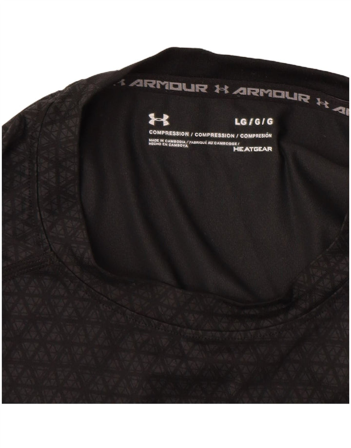 UNDER ARMOUR Herren Heat Gear T-Shirt Top Large Grau Geometrisch Synthetik