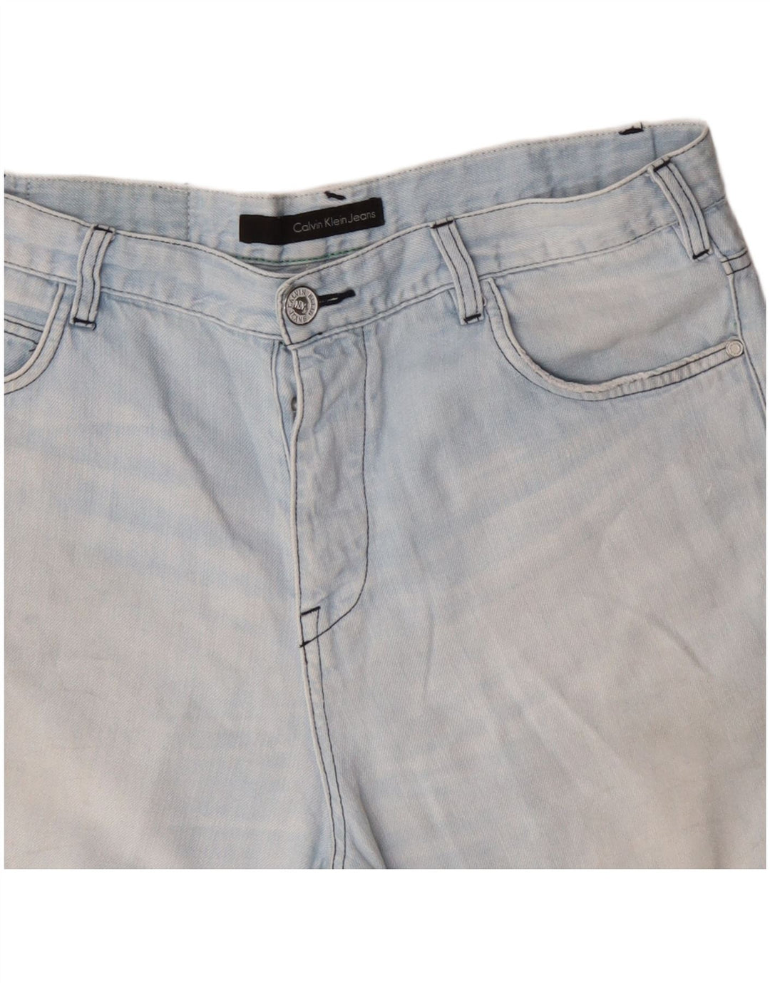 Calvin Klein Herren Distressed Denim Shorts W36 Large Blau