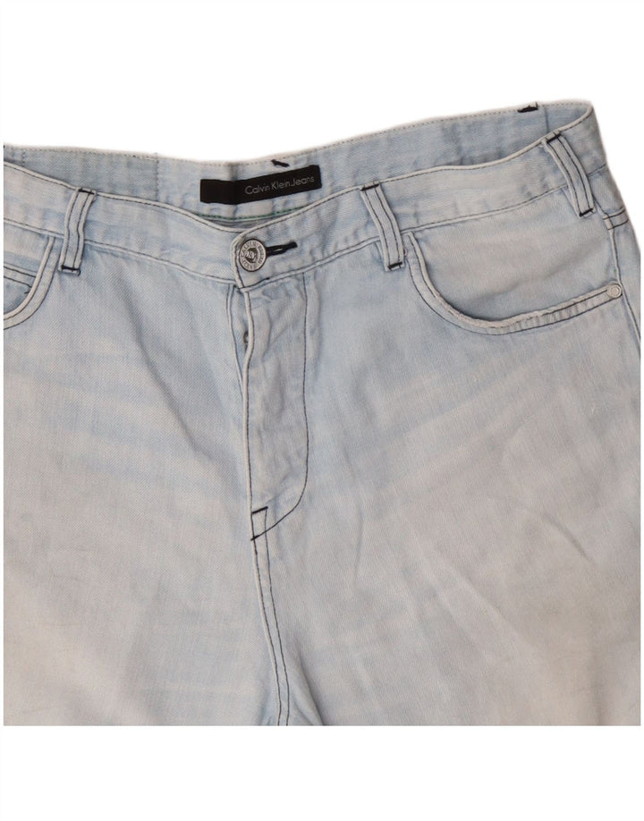 Calvin Klein Herren Distressed Denim Shorts W36 Large Blau