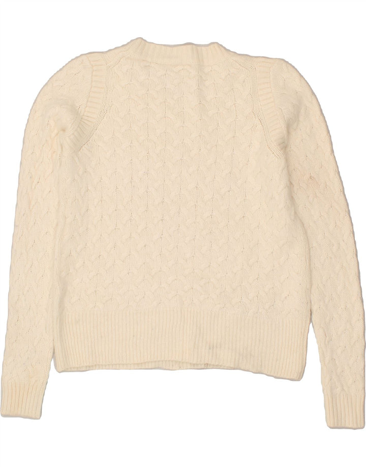 J. CREW Womens Crew Neck Jumper Sweater UK 10 Small Off White | Vintage J. Crew | Thrift | Second-Hand J. Crew | Used Clothing | Messina Hembry 