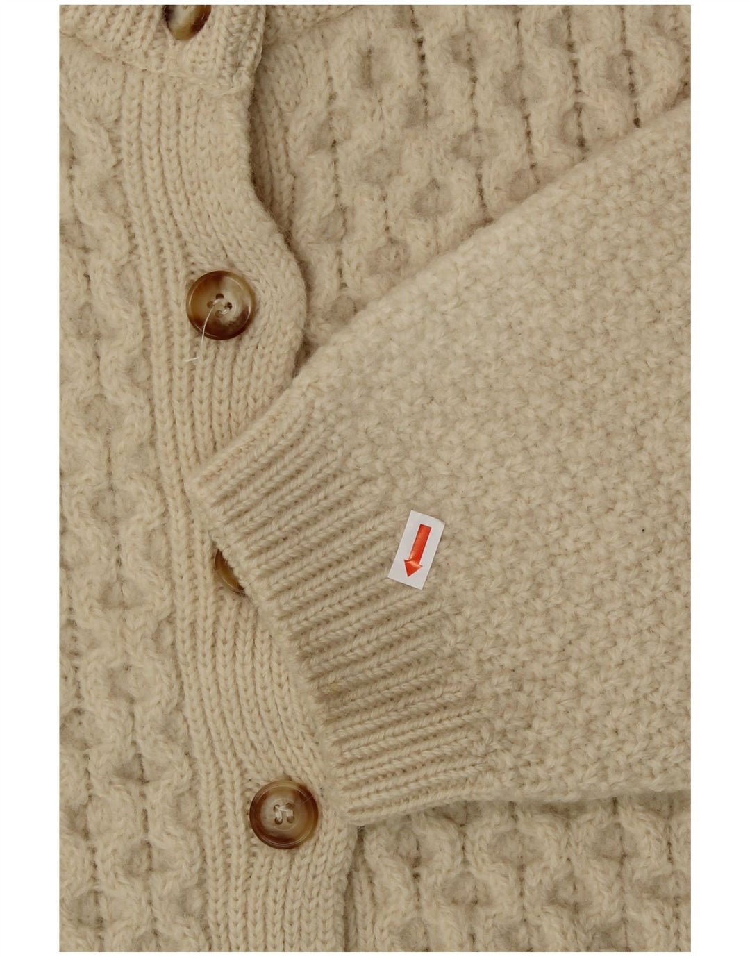 HIGHLAND HOME INDUSTRIES Damen Crop Cardigan Pullover UK 16 Large Beige