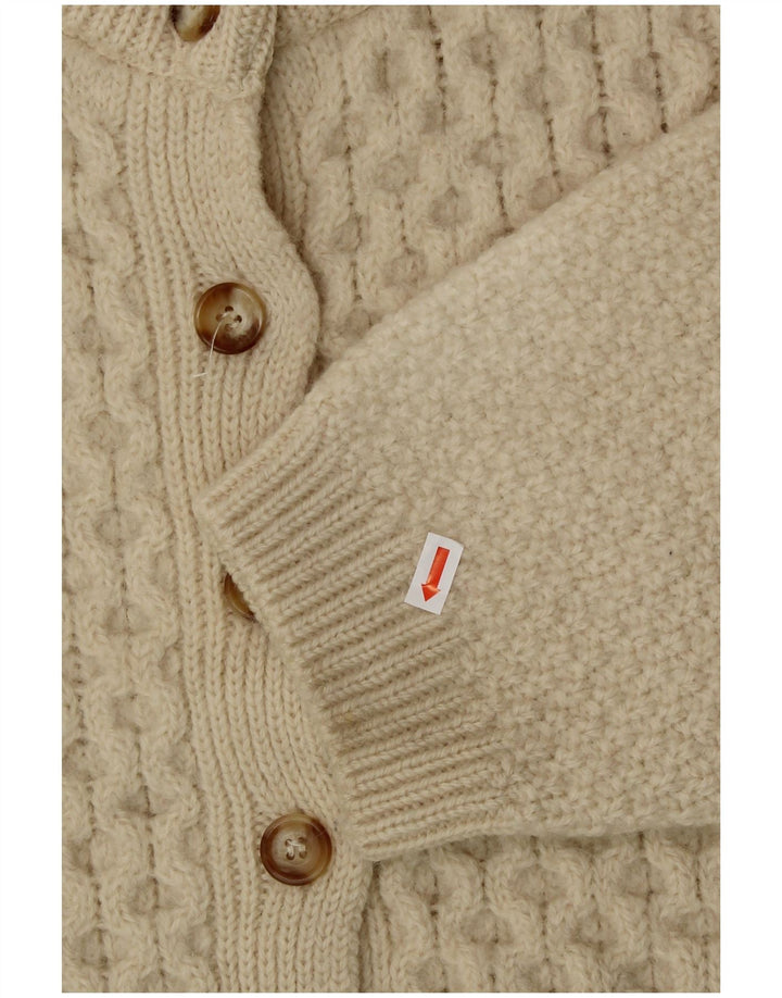 HIGHLAND HOME INDUSTRIES Damen Crop Cardigan Pullover UK 16 Large Beige