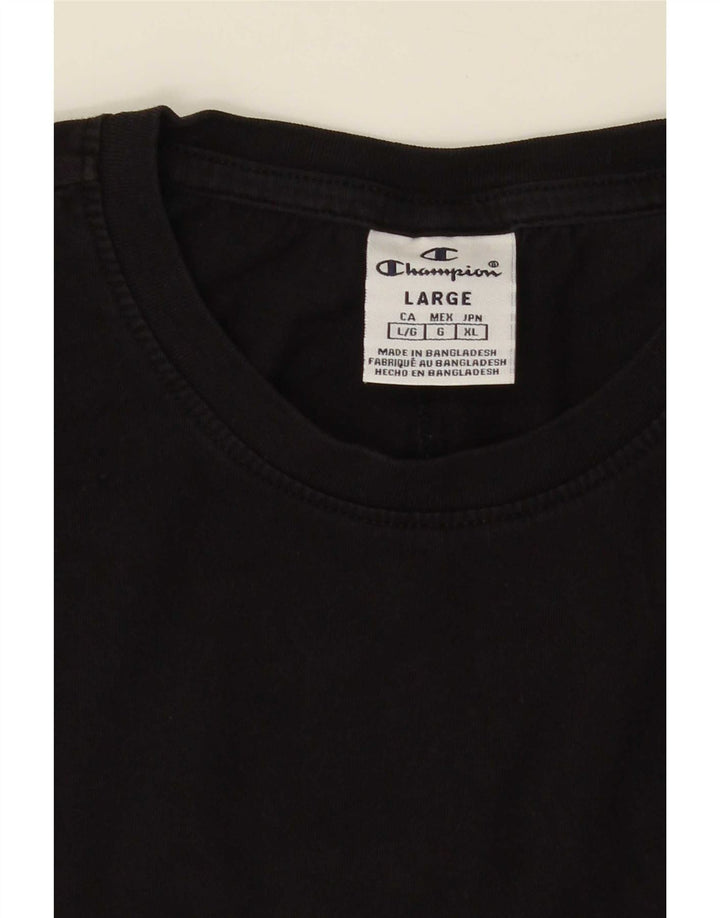 Champion Damen Grafik-T-Shirt-Oberteil UK 14 Large Schwarz