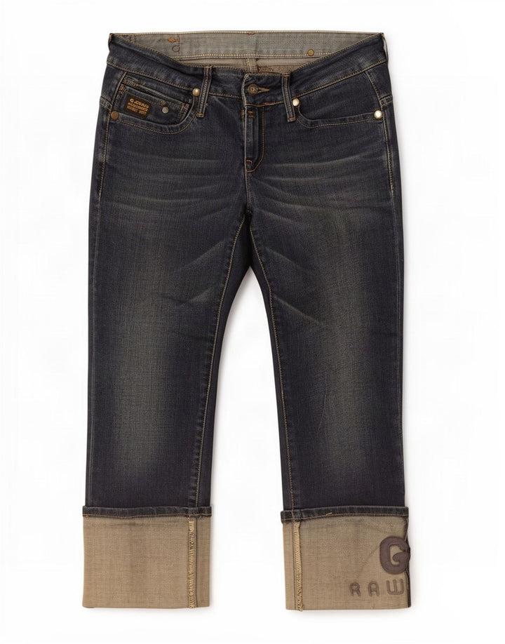 G-Star Damen-Cropped-Jeans W28 L25 Marineblaue Baumwolle