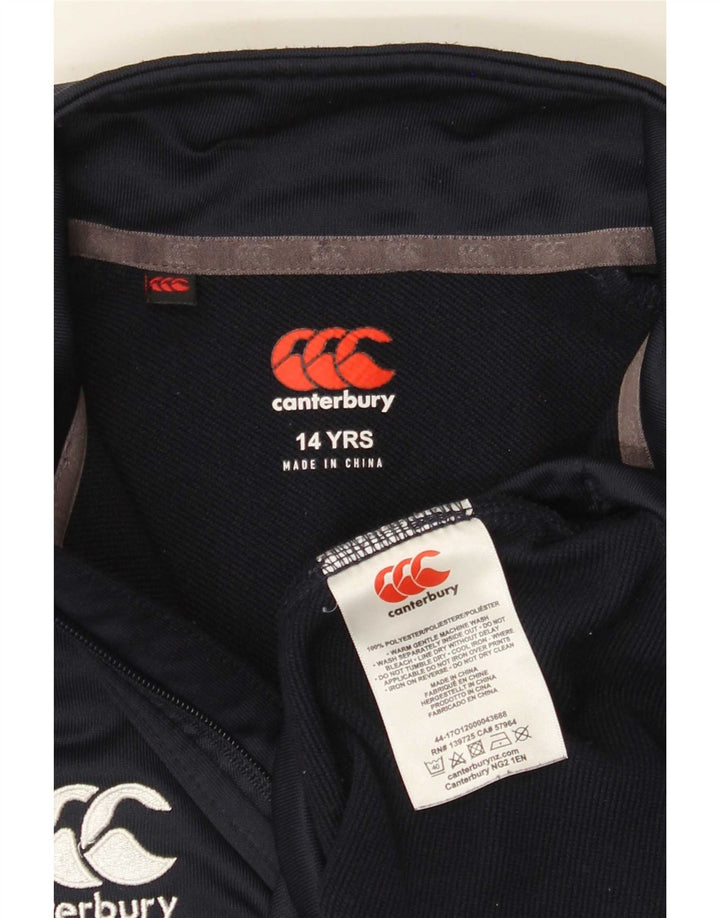 Canterbury Jungen-Pullover-Trainingsoberteil mit Reißverschluss am Hals, 13–14 Jahre, Marineblau