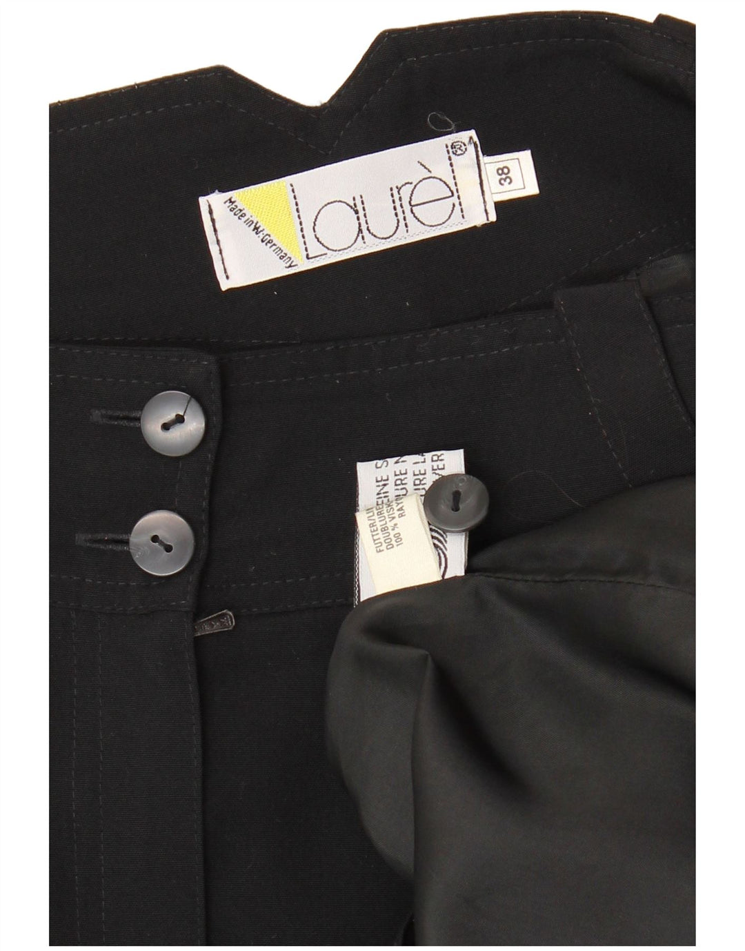 LAUREL Damen Midirock EU 38 Medium W28 Schwarze Wolle