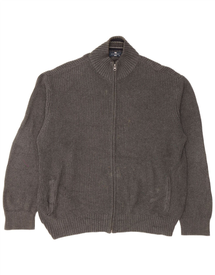 Marks & Spencer Herren Blue Harbor Cardigan Pullover 2XL Grau Baumwolle