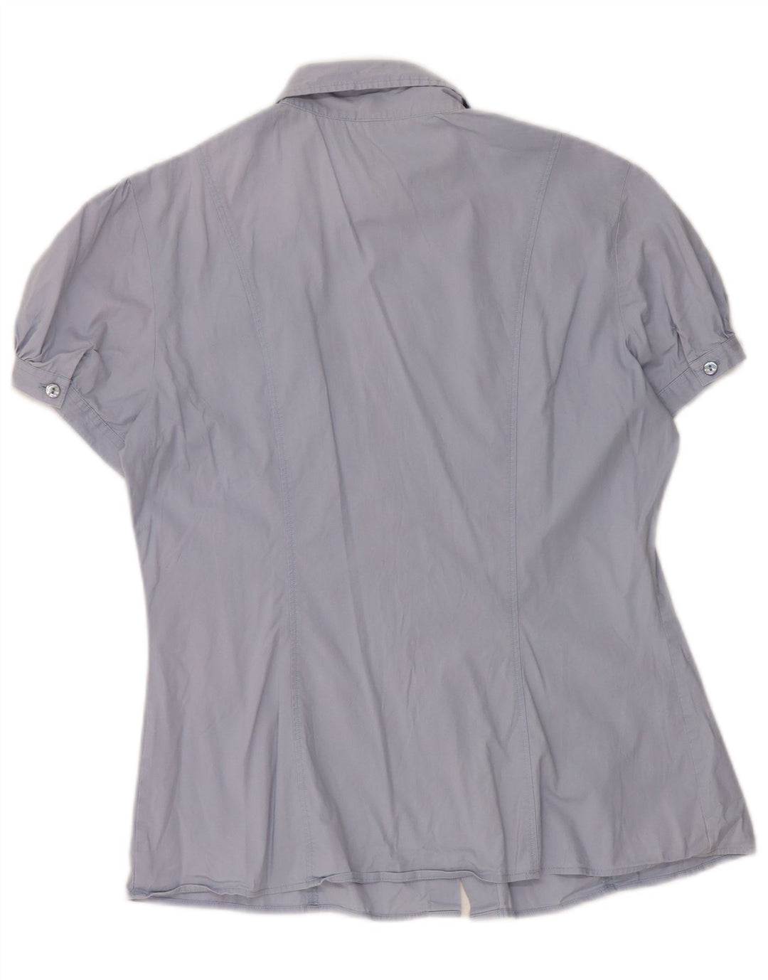 Benetton Damen Kurzarmhemd UK 12 Mittelblau