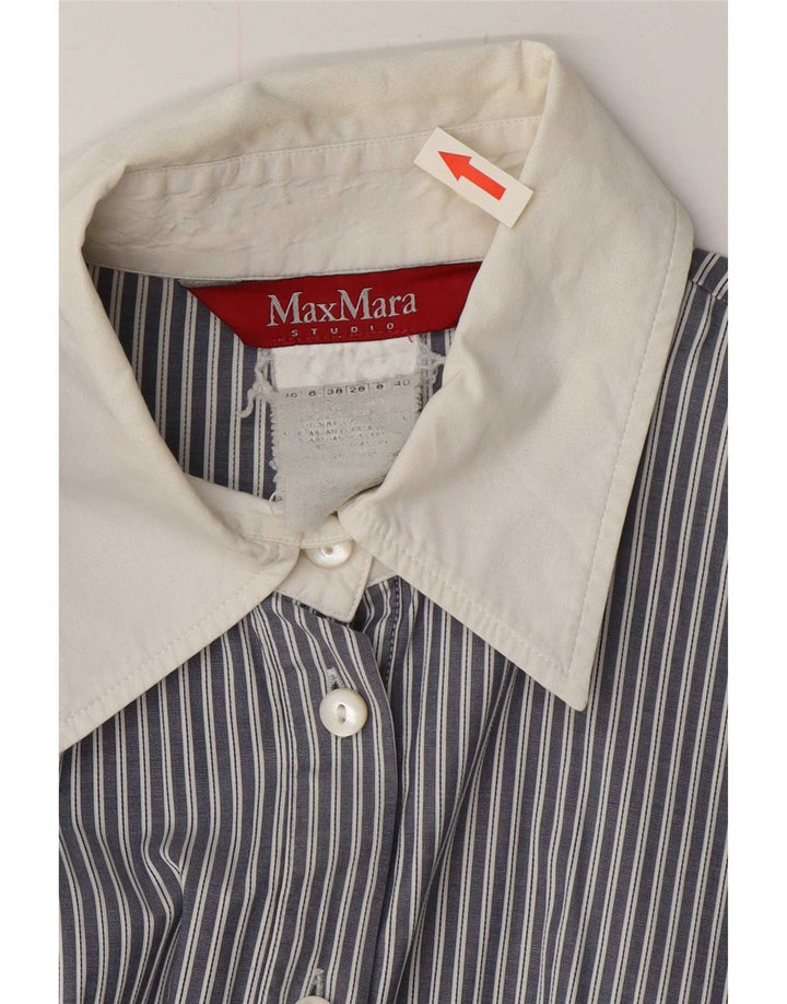 Max Mara Damen-Hemd, Größe S, Blau, Nadelstreifen