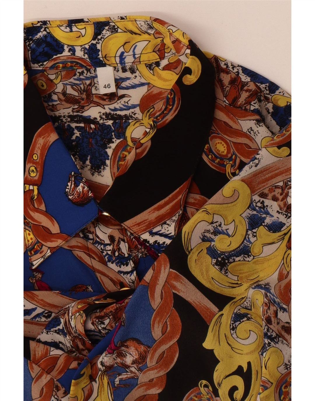 Vintage Damen Hemd mit abstraktem Muster EU 46 XL Mehrfarbig