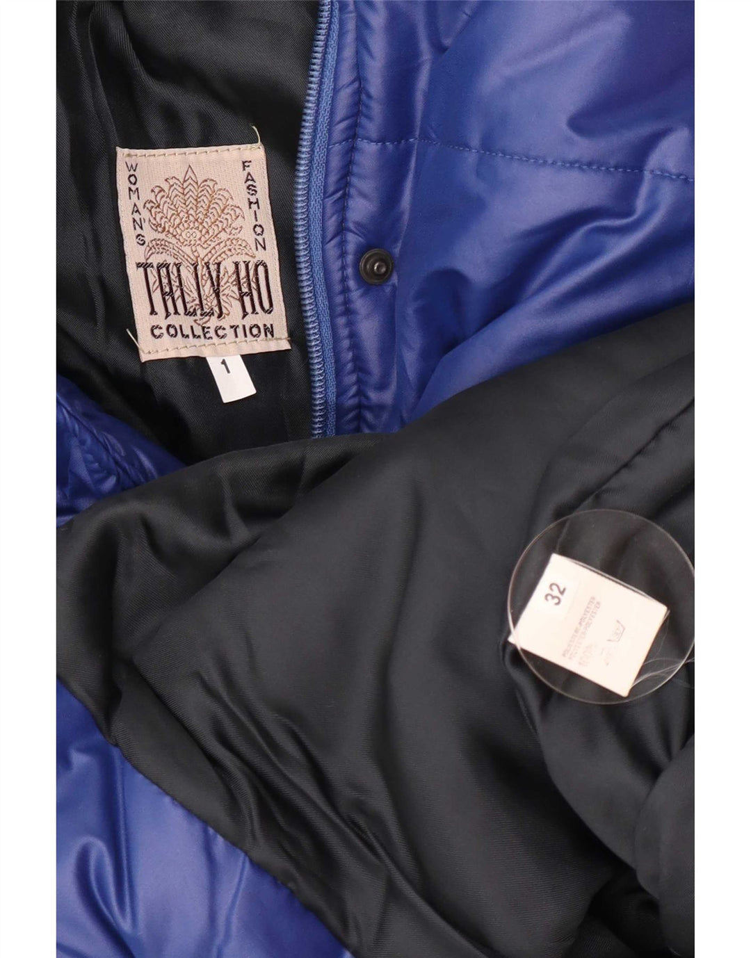 Tally Ho Damen Übergroßer gepolsterter Mantel EU 32 2XS Blaues Polyester