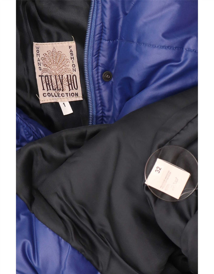 Tally Ho Damen Übergroßer gepolsterter Mantel EU 32 2XS Blaues Polyester
