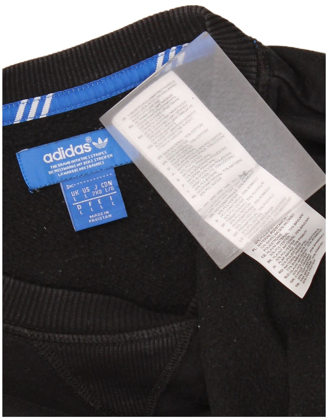 Adidas Herren Grafik-Sweatshirt-Pullover, groß, schwarze Baumwolle