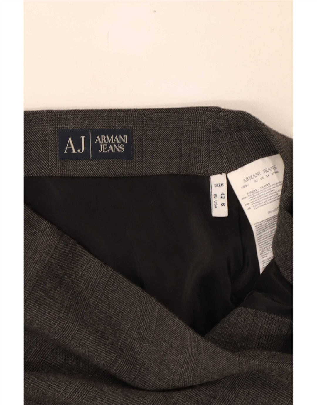Armani Damen Wickelrock US 6 Medium W28 Grau kariertes Polyester