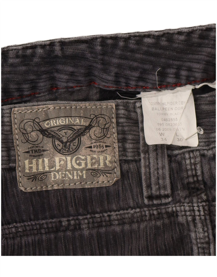Tommy Hilfiger Herren gerade Cordhose W34 L30 Grau