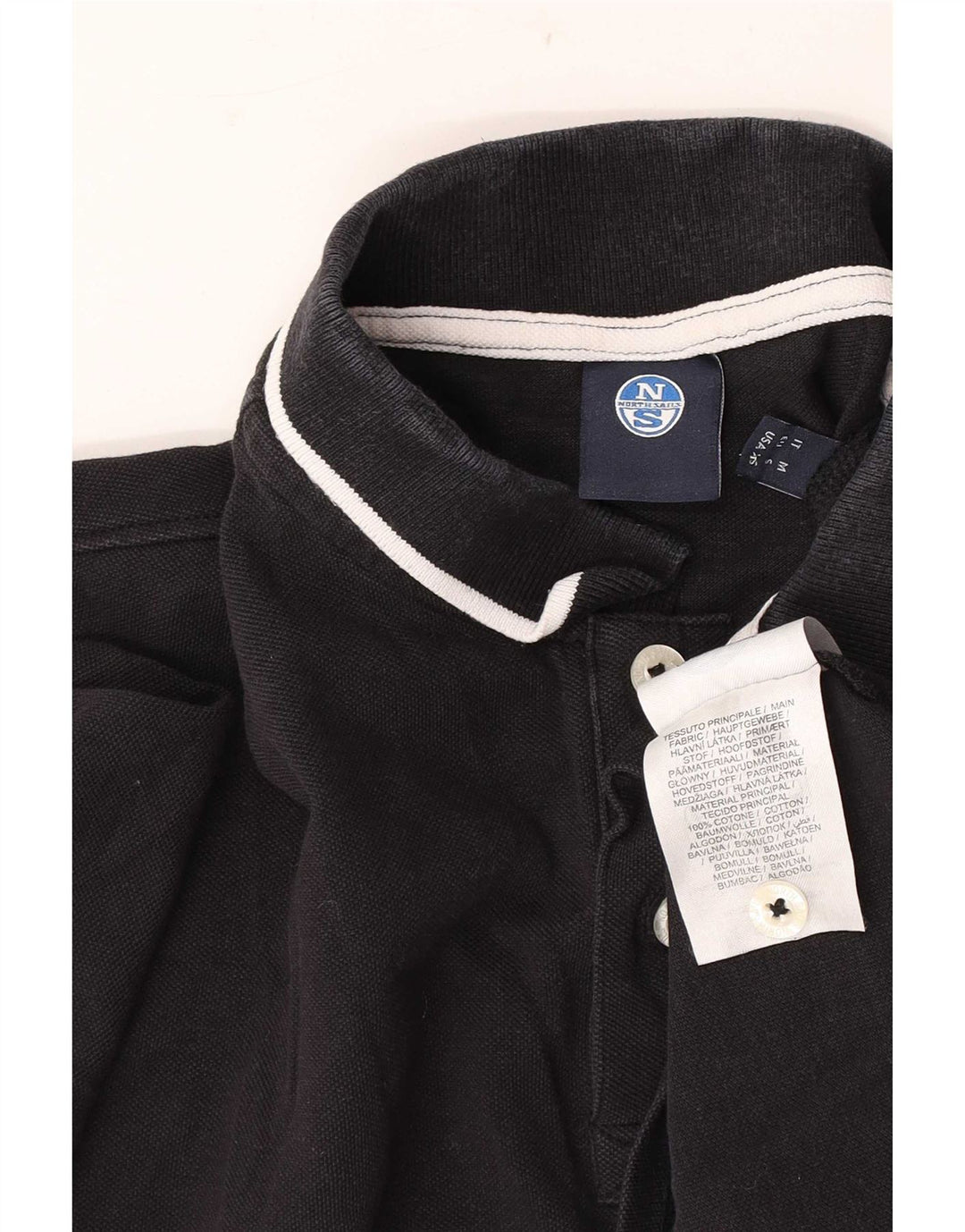 North Sails Herren-Poloshirt, Größe S, schwarze Baumwolle