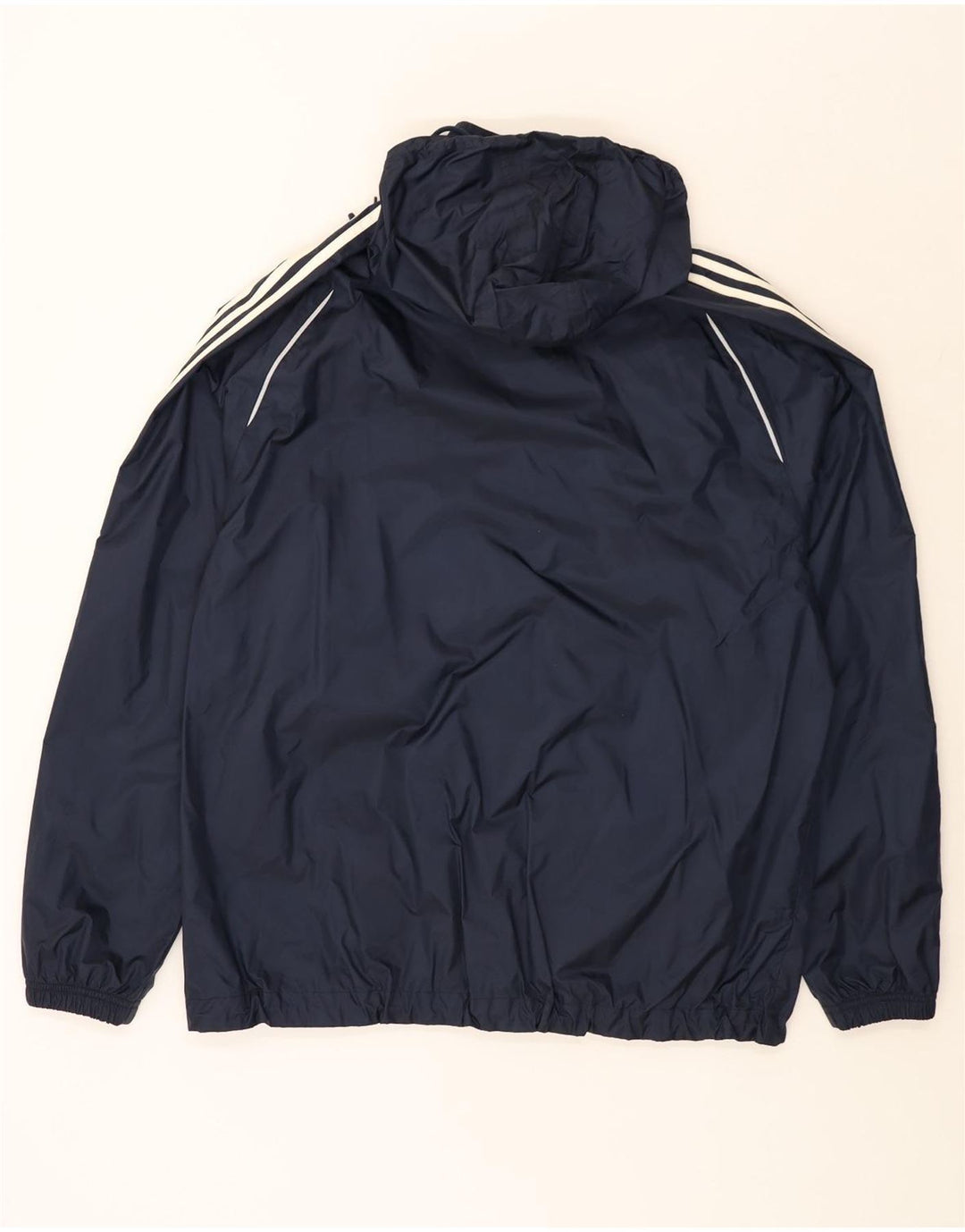 ADIDAS Herren-Regenjacke mit Kapuze, UK 40, Größe L, marineblaues Nylon