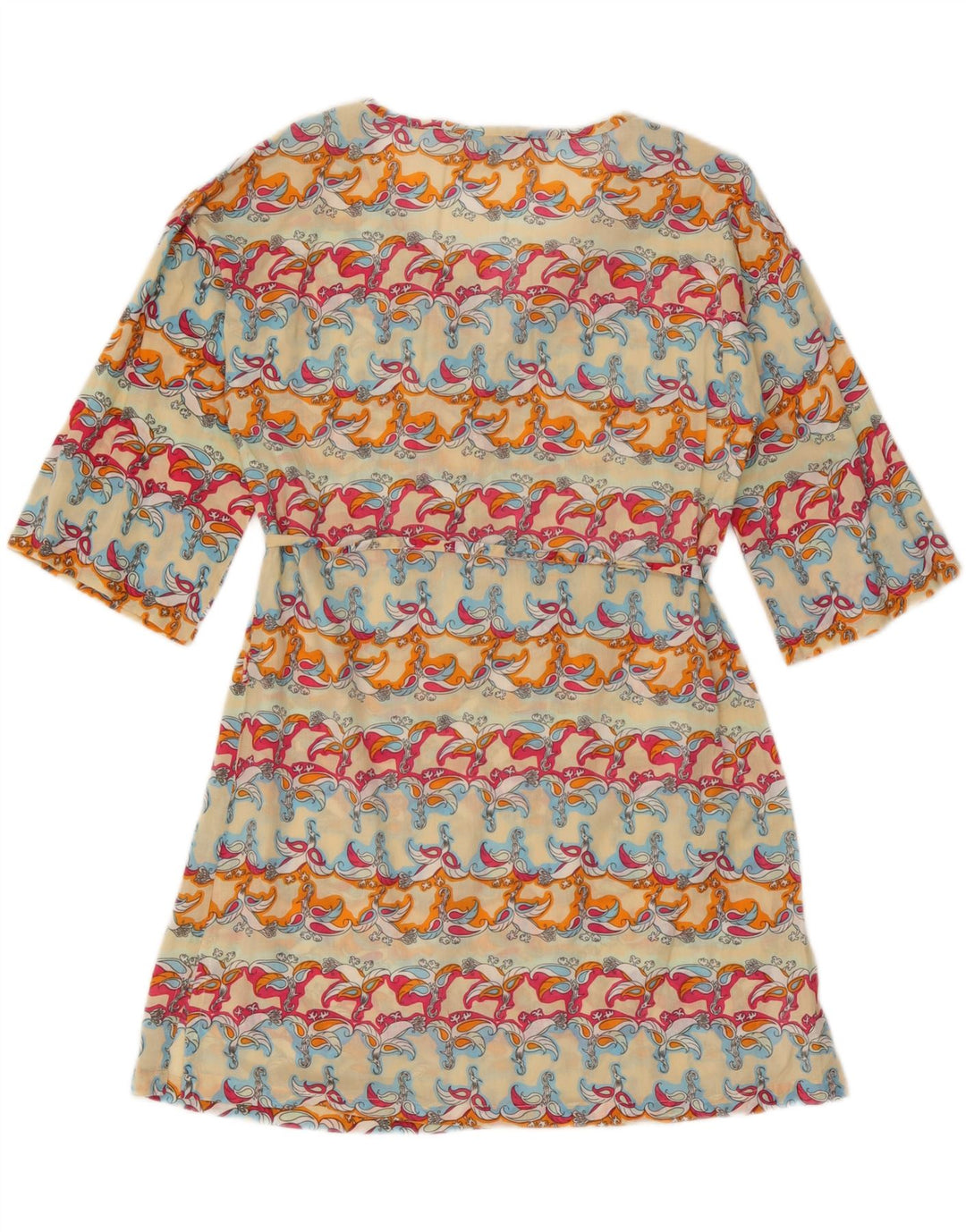 French Connection Damen-Kleid in A-Linie mit 3/4-Ärmeln, Gr. 10, Größe S, Mehrfarbig