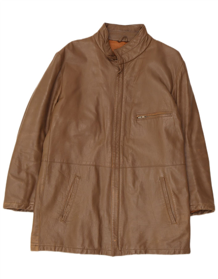 Vintage Damen Lederjacke IT 48 XL Braunes Leder