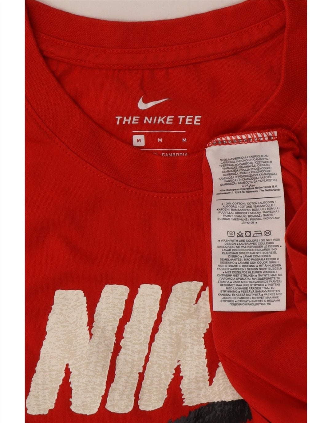NIKE Herren-T-Shirt mit Grafik, mittelrote Baumwolle