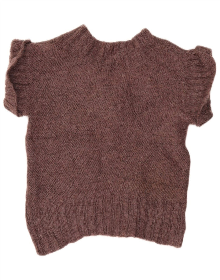 MASSIMO DUTTI Damen-Pullover mit V-Ausschnitt, UK 12, mittleres Burgunderrot