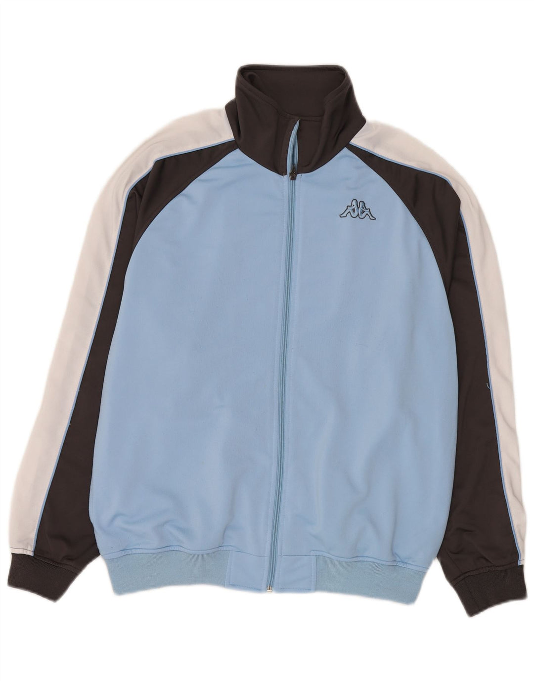 Kappa Herren-Trainingsanzug-Top-Jacke aus mittelblauem Colourblock-Polyester