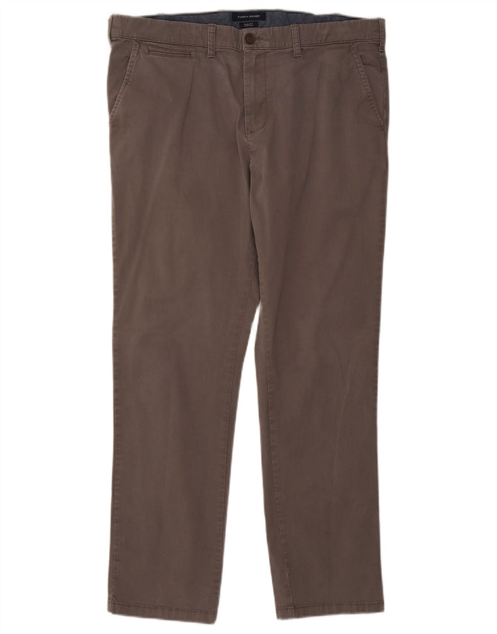 TOMMY HILFIGER Herren Slim Fit Chinohose W38 L29 Graue Baumwolle