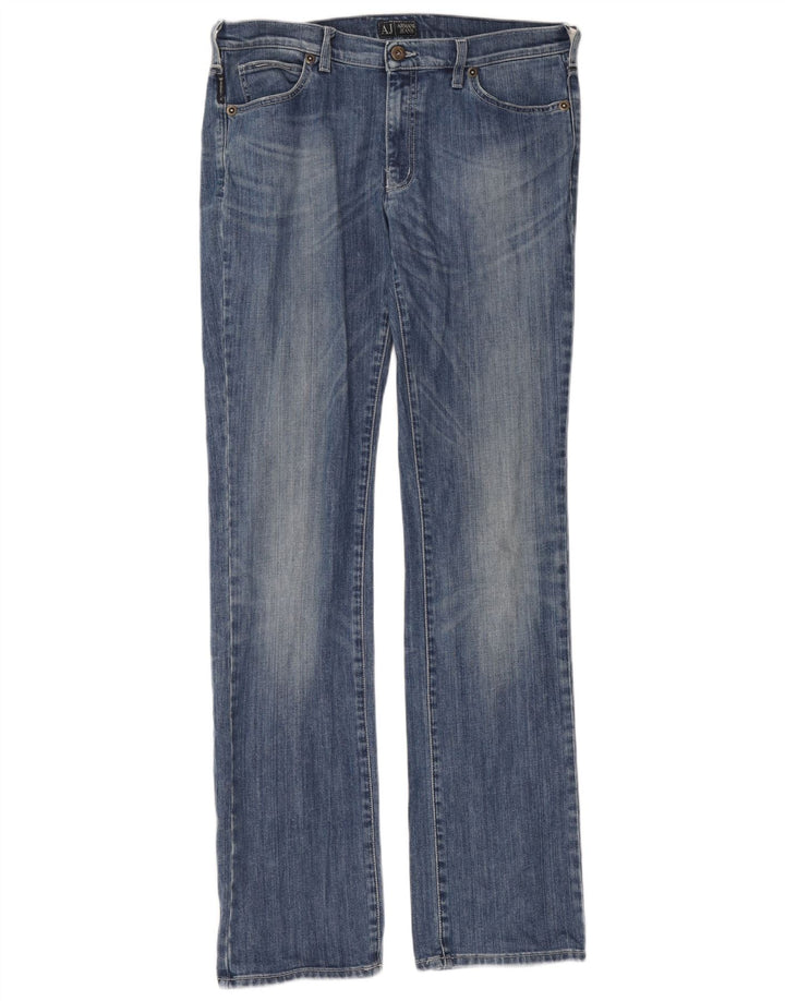 Armani Herren Straight Jeans W33 L35 Blaue Baumwolle