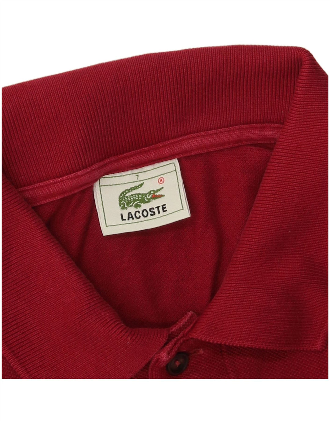 LACOSTE Herren Poloshirt Größe 7 2XL Burgunderrote Baumwolle