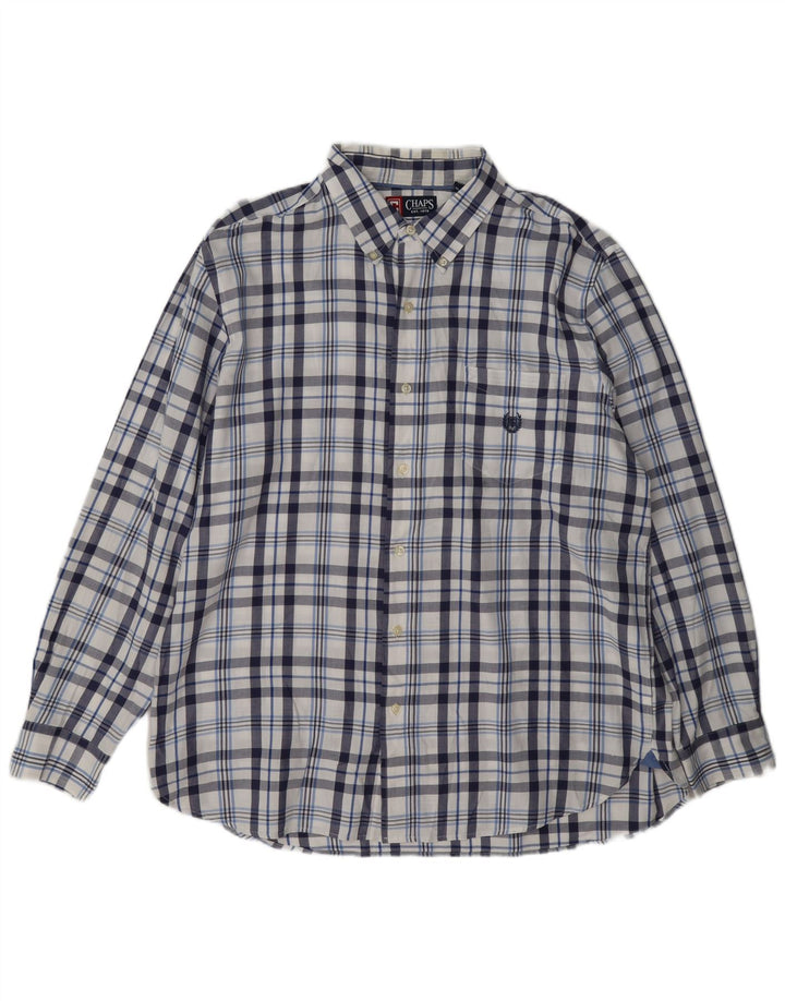 Chaps Herren-Flanellhemd XL, marineblau, kariert, Baumwolle