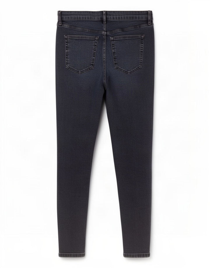 Topshop Damen Skinny Jeans W34 L32 Marineblau Polyester
