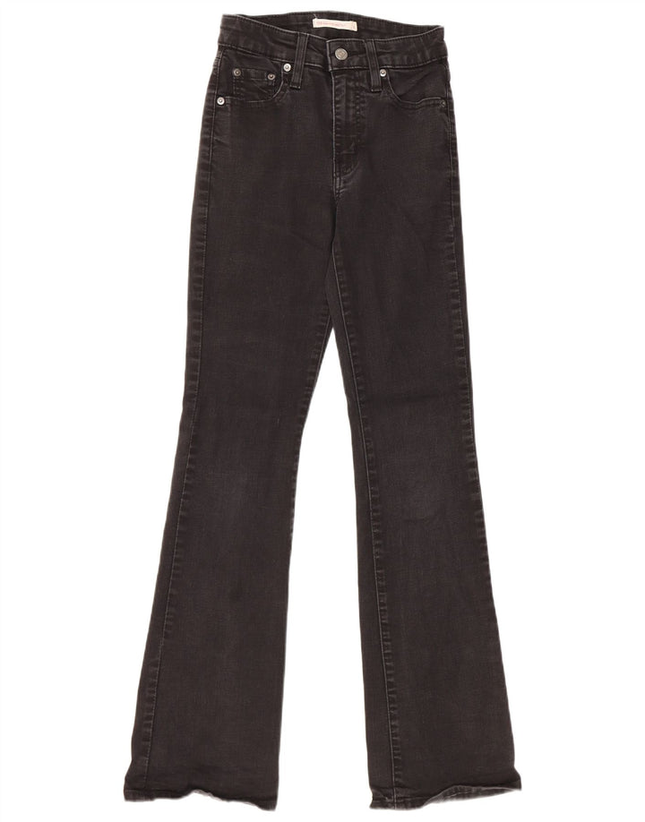 LEVI'S Damen 725 Bootcut-Jeans mit hohem Bund, W25, L32, schwarze Baumwolle