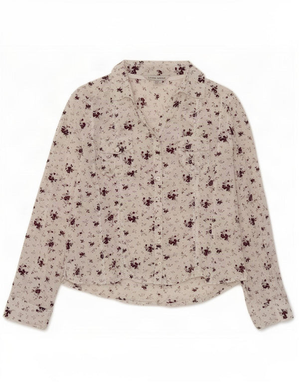 Laura Ashley Damen-Hemd UK 12 Mittelweiß geblümt