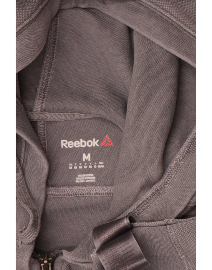 Reebok Herren-Kapuzenpullover mit Reißverschluss, mittelgraue Baumwolle