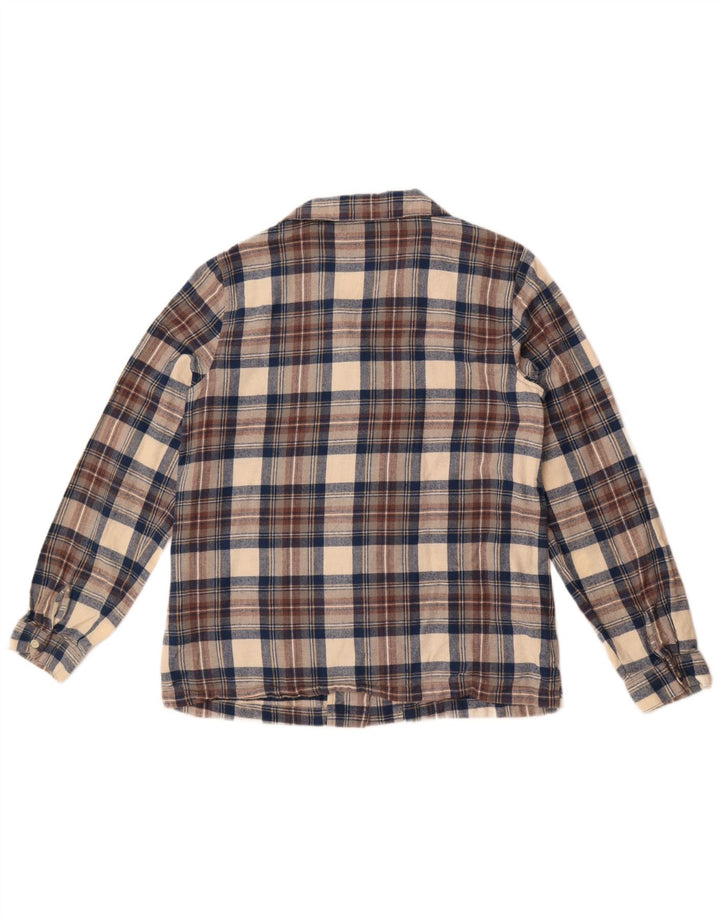 L.L.Bean Damen-Flanellhemd in Übergröße, Gr. 10, klein, beige kariert