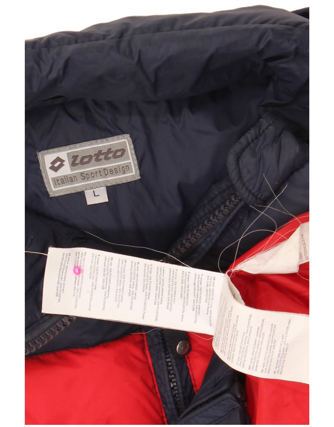 LOTTO Wattierte Herrenjacke UK 40 Large Marineblaues Colourblock-Nylon