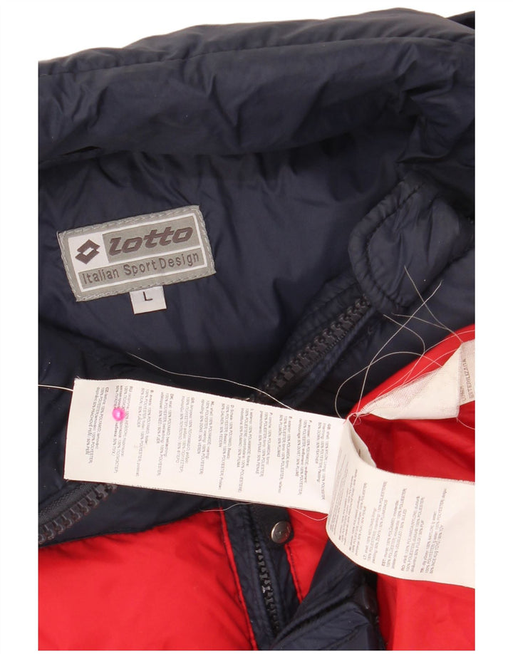 LOTTO Wattierte Herrenjacke UK 40 Large Marineblaues Colourblock-Nylon