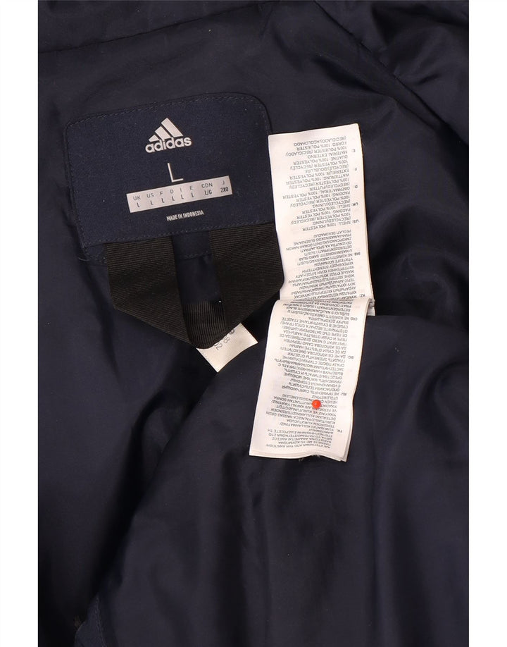 Adidas Herren-Windbreakerjacke mit Kapuze, UK 40, Größe L, Marineblau, Polyester